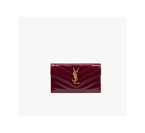 생로랑 페이턴트 가죽 소재 플랩 카드 케이스