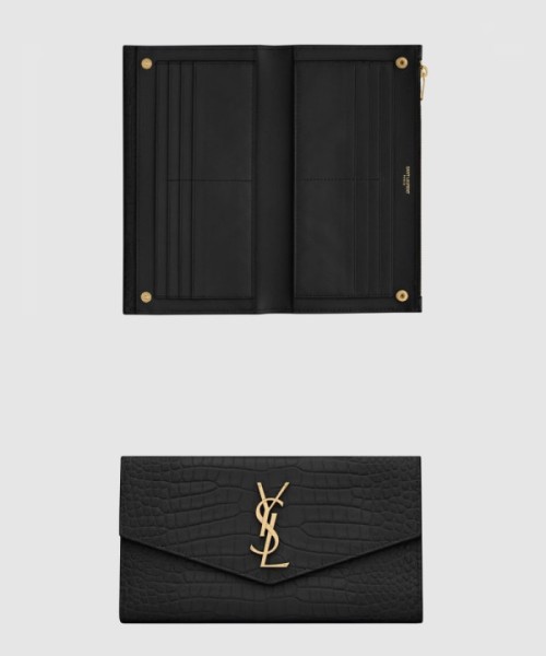 생로랑 업타운 라지 크로커다일 지갑 582124