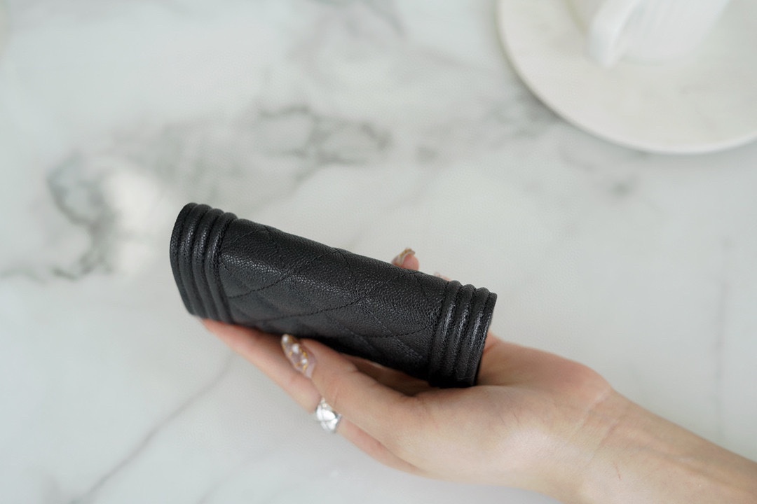 샤넬 보이 플랩 체인 카드지갑 캐비어 금장