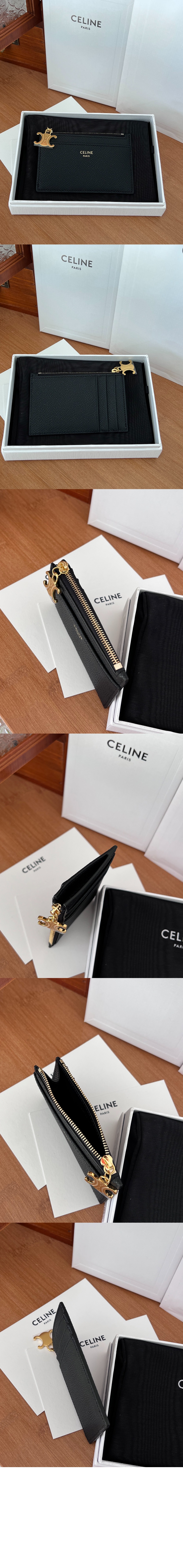 셀린느 트리옹프 참 지퍼 카드 지갑 10M083