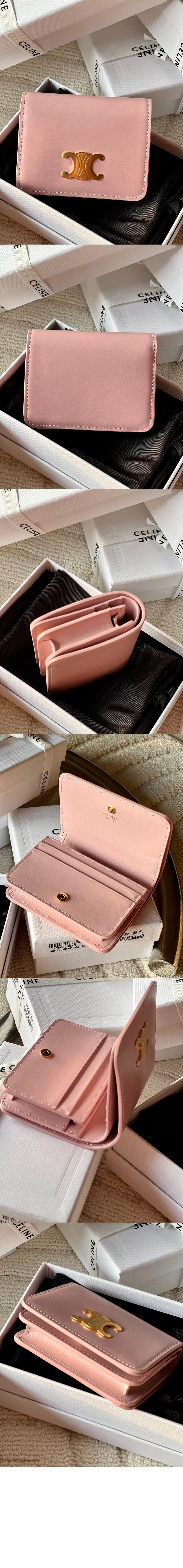 셀린느 트리옹프 컴팩트 지갑 샤이니 카프스킨 10K623