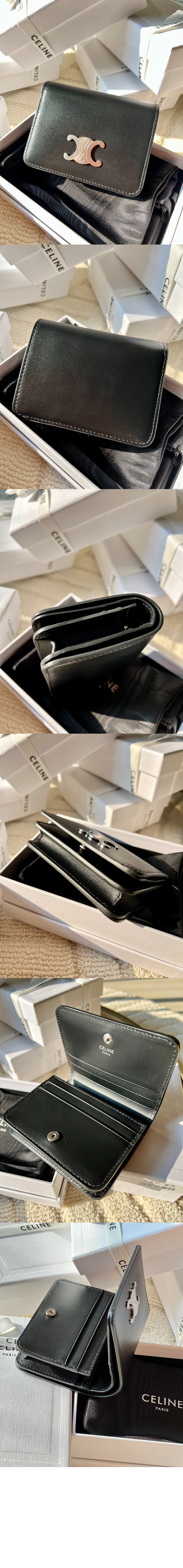 셀린느 트리옹프 컴팩트 지갑 샤이니 카프스킨 10K623