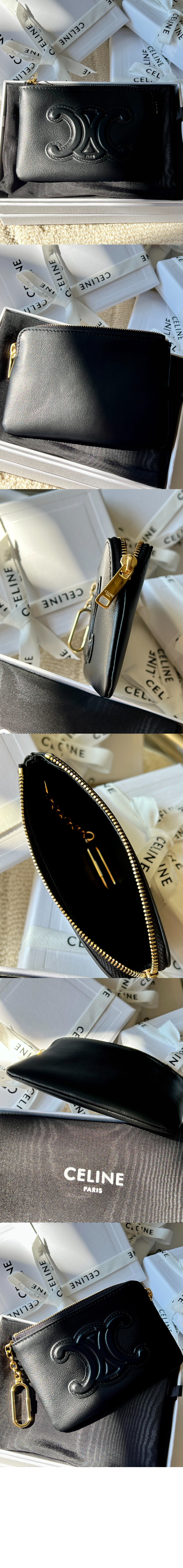 셀린느 트리오페 지퍼 카드 코인 지갑 10C663