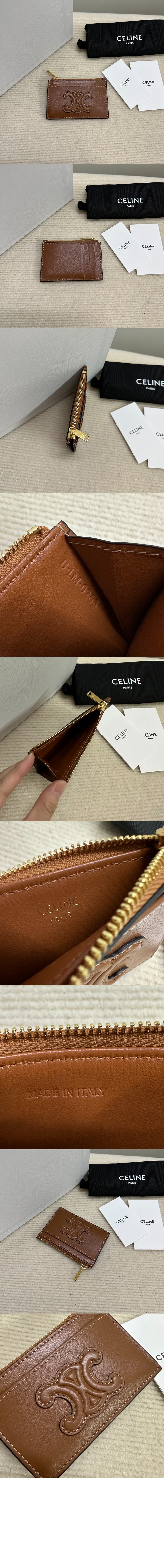 셀린느 퀴르 트리오페 지퍼 카드 지갑 10K583