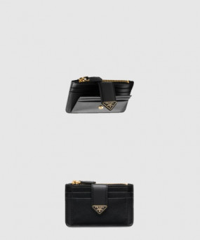 프라다 사피아노 및 가죽 카드 지갑 1MC038